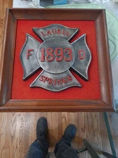 LAUREL SPRINGS F.D.,(NJ)  1893 Wall Plaque MALTESE CROSS, FRAMED