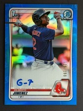 2020 Bowman Chrome 1st Gilberto Jimenez Blue Refractor Auto #129/150 Red Sox