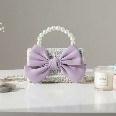Pink / Purple Big Bow Girl Teen Ladies Shoulder Bag Crossbody Bag Trendy Fashion