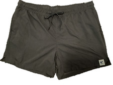 GEORGE ABOVE THE KNEE CHARCOAL GRAY MESH LINED ELASTIC WAIST SWIM SHORTS Sz 2XL