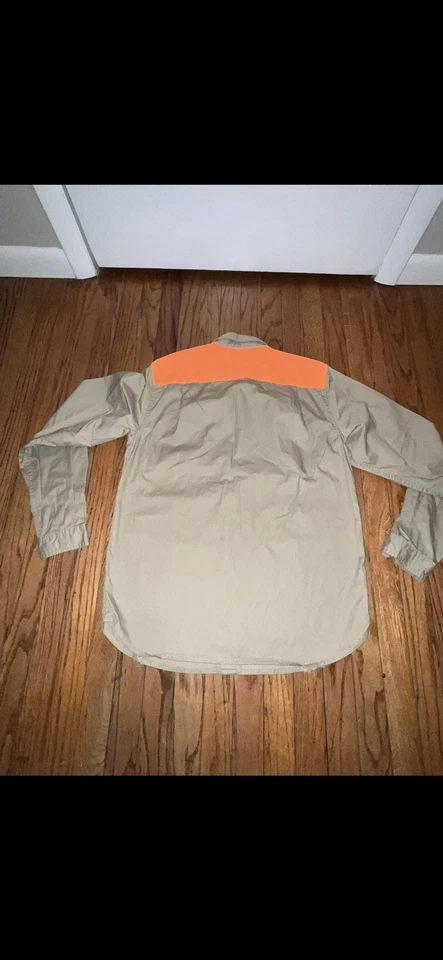 Orvis: Camisa de tiro naranja brillante manga larga talla M: línea de cintura defectuosa menor Foto 3 de 4