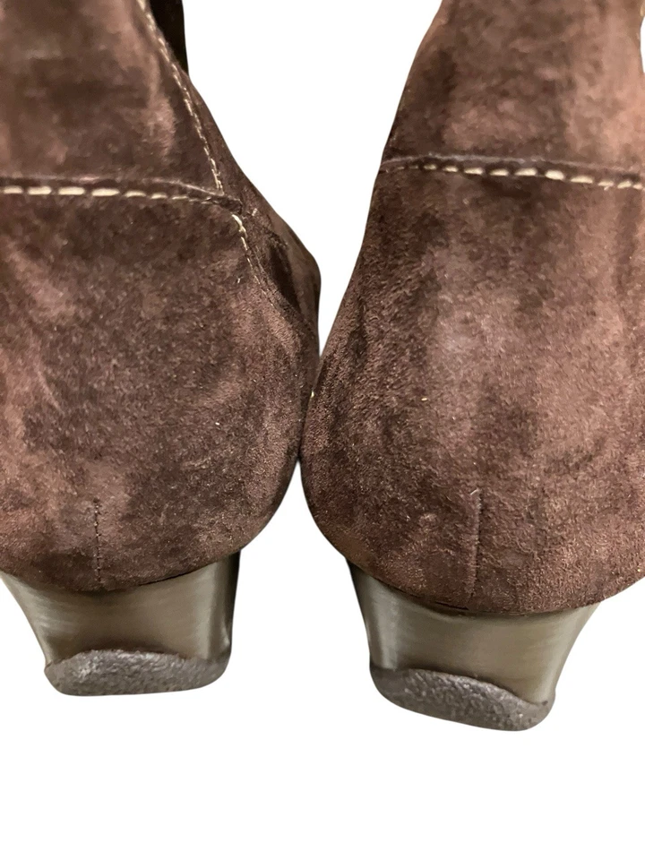 Cuero Gamuza CIRCA JoanDavid CJTONIA Western Hippie Cuña Becerro Cremallera Alta Bota 11 Foto 4 de 4