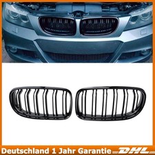 Doppelsteg Kühlergrill für BMW 3er E90 E91 LCI 09-11 Grill Nieren Glänz Schwarz