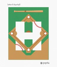 Letter H Baseball Needlepoint Kit or Canvas