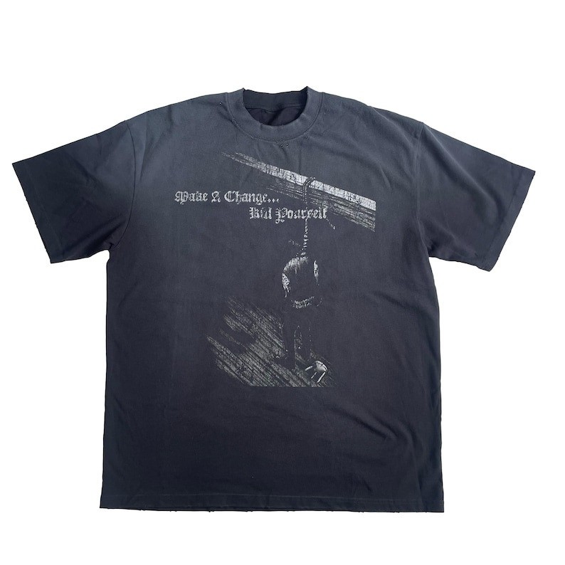 Make A Change... Kill Yourself ブラックメタル Make a Change K*** Yourself Black Metal Band T-shirt , DSBM