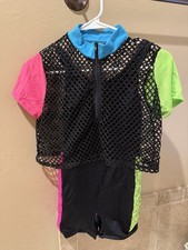 Weissman Dance Costume Black/Multi-colored. Child Large