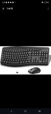 Wireless Keyboard and Mouse Combo,2.4G Full Size Wave Keys Ergonomic Keyboard wi