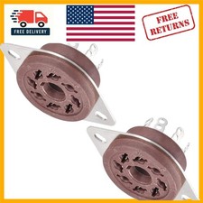 8-Pin PCB Tube Socket - Durable Gold Plated Pack of 2 for Audio Quality