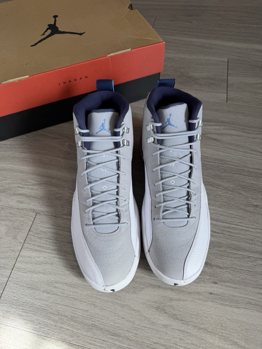 Air Jordan 12 Retro 130690-007 Men\'s 11 Basketball Shoes Gray White Blue Sneaker Nike Air Jordan 12 Retro Grey University Blue 130690-007  main image 3