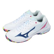 Mizuno Wave Claw 4 Wide White Blue Multi Men Badminton Shoes Sneaker 71ga2643-02