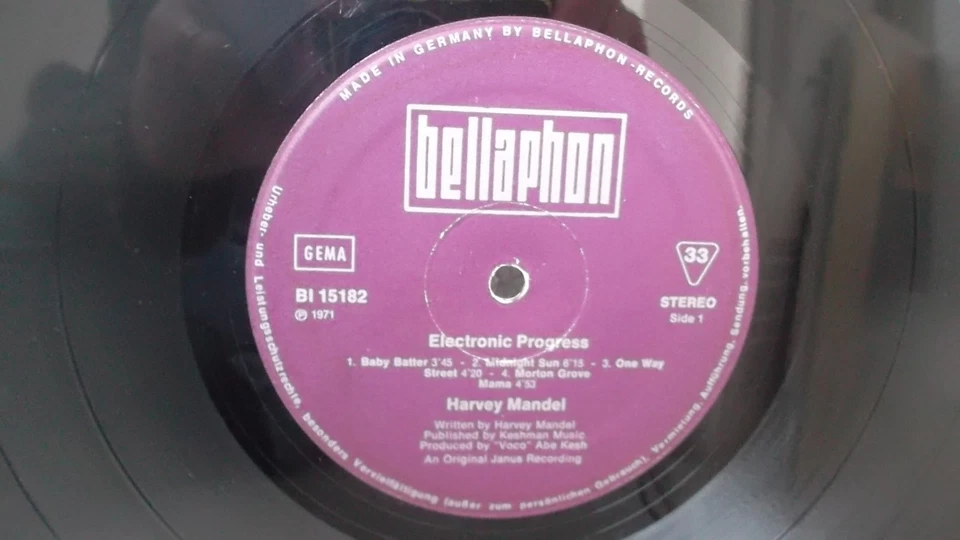 Harvey Mandel-Electronic Progress-Orig. Bellaphon LP Larry Taylor, Colin Bailey - Bild 2 von 3