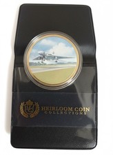 Heirloom Collection RAF Vulcan Plane Gold Plated Coin Excellent Condition 45mm