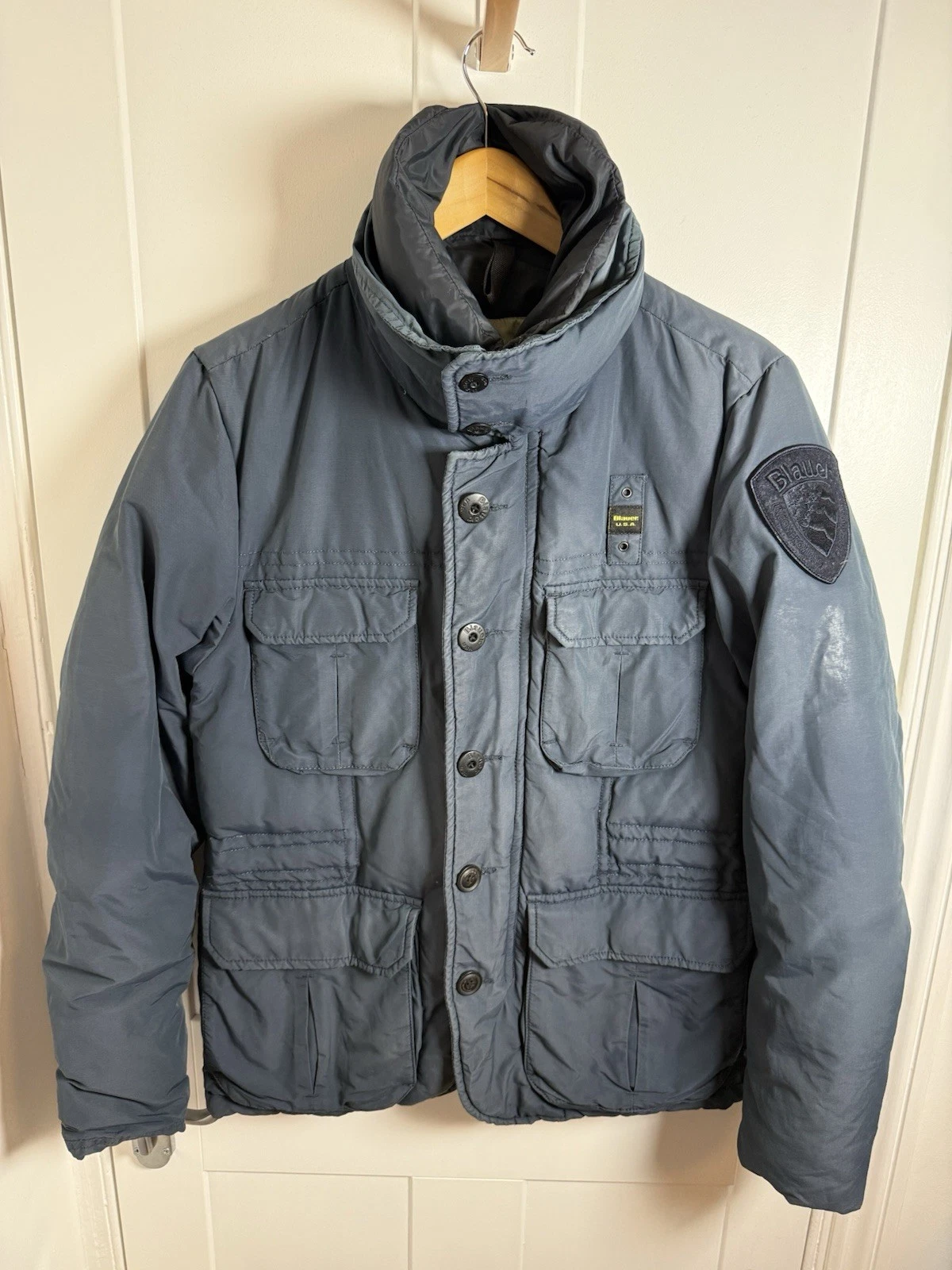 Blauer USA navy blue field jacket with down insulation winter coat size M