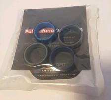 Thunder Fit 4 Silicone Rings Size 8 Black, Blues and Gray