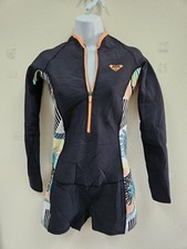 Women  s Roxy 2 mm Wetsuit Body Suit Long Sleeve Shorts Size 10 Jacket