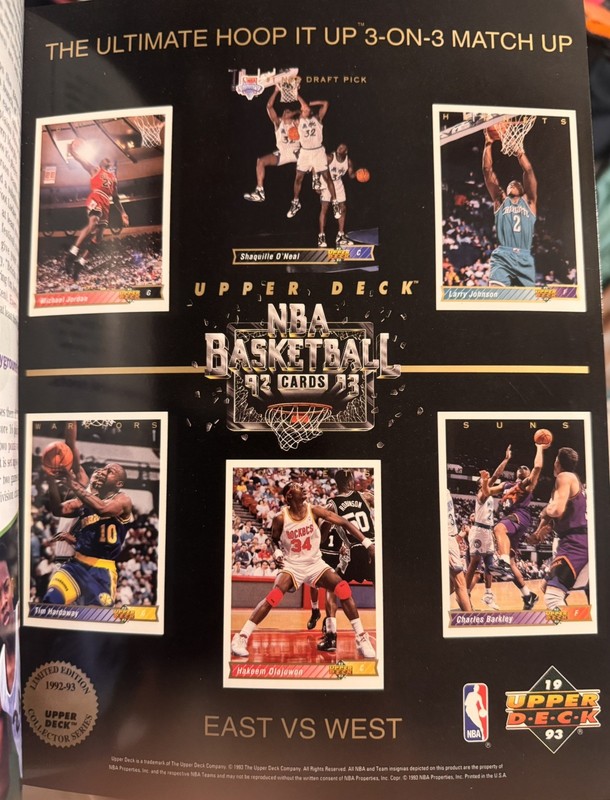 Upper Deck NBA 1993 Uncut Sheet Jordan cards Inside Stuff Shaq Magic card Knicks
