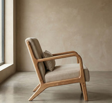 Sedia vintage in lino poltrona soggiorno industriale