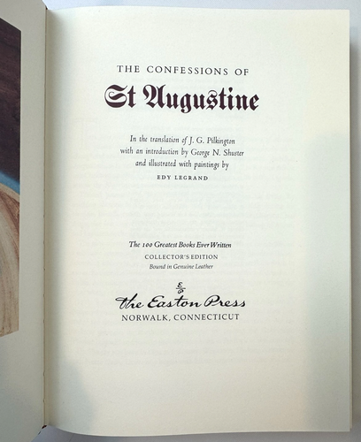 Easton Press The Confessions of St. Augustine 1979 Leather HC 100 Greatest Books - Foto 4 di 5