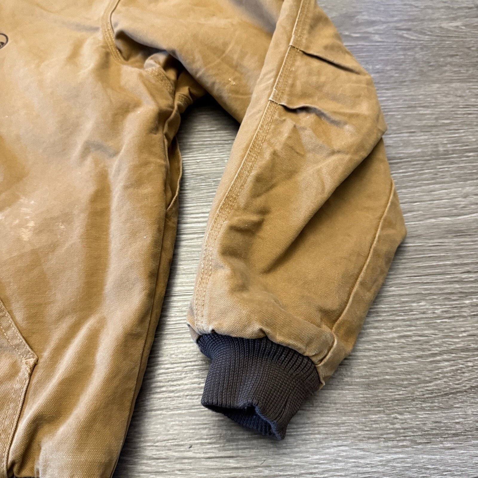 Berne Workwear Canvas Quilt Lining Hooded Jacket Brown Work Heavy Sz Large *READ