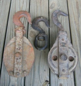 Lot Of 2 Cable 6" Snatch Blocks Plus Extra Hook
