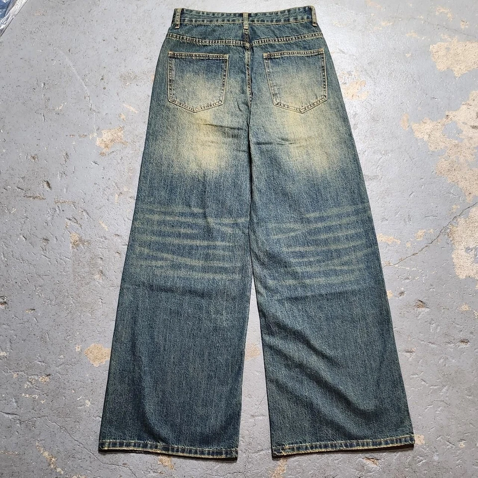  baggy faded sandwash jeans 28W x 30L wide leg denim - Image 2 of 4