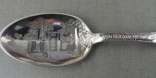 R Wallace & Sons 925 Sterling Silver Mount Vernon Washington Souvenir Spoon - Picture 3 of 7
