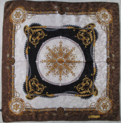Foulard En Laine Vintage - 100% Laine - 85 X 85 Cm - Motif écossais Bordeaux/kaki