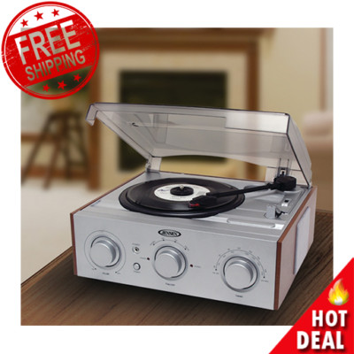 3-SPEED 33//45//78 RPM LP RECORD PLAYER TURNTABLE STEREO SPEAKERS AM//FM RADIO NEW