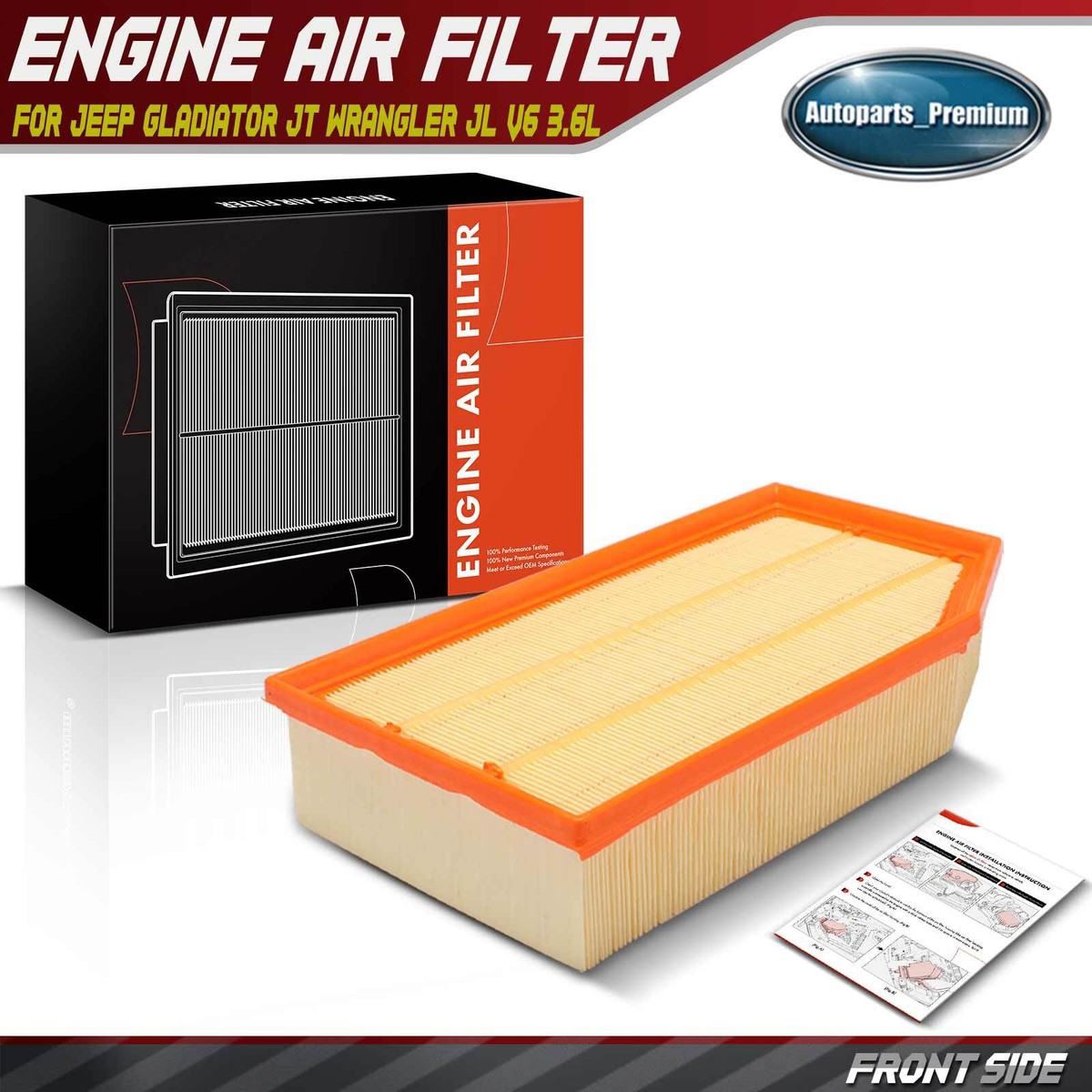 Air Filter For Jeep Wrangler JL 2020-2024 And Gladiator JT With 3.0L