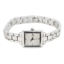 Women Stainless Steel Wristwatch Rhinestone Fashionable Rectangular Water Proof♯