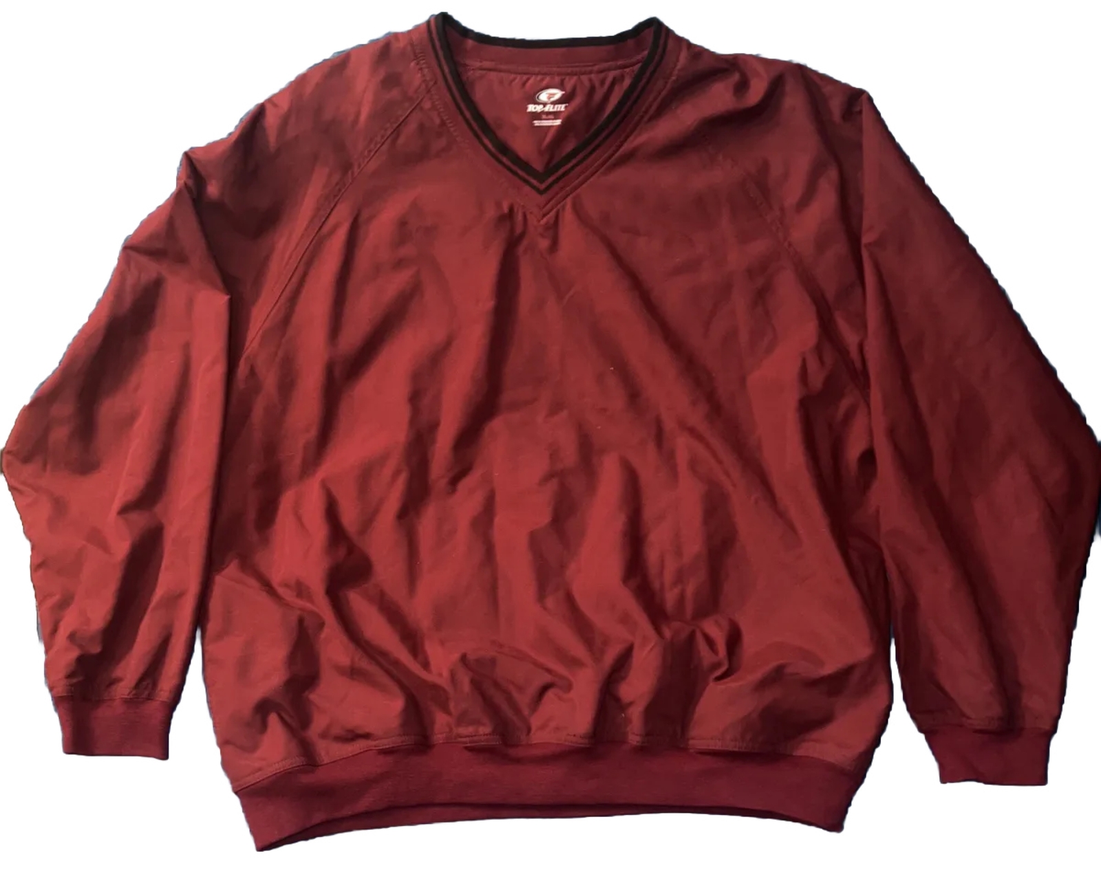 TopFlite Burgundy VNeck Pullover Jacket Windbreaker Golf Men's XL