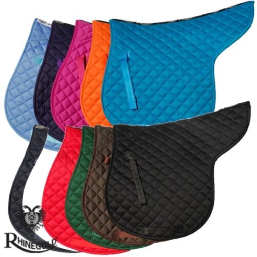 Cotton Quilted GP Numnah by Rhinegold   Classic Shape   Everyday/Competition Use - Picture 1 of 23