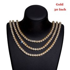 Gold/Silver Hip Hop Tennis Necklace Chain Choker Bling Link Diamonds PunkJewelry