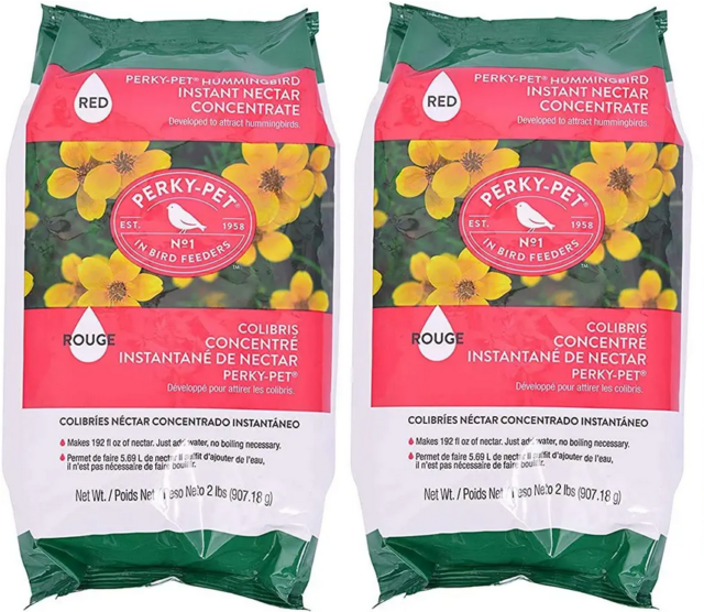 Perky Pet Hummingbird Instant Nectar Concentrate 2lb Bag Red 2 Pack