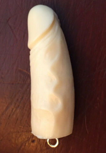Handmade Penis Pendant Charm Cream Erotic Nude male Sexy Sculpture Fertility a - Afbeelding 1 van 2