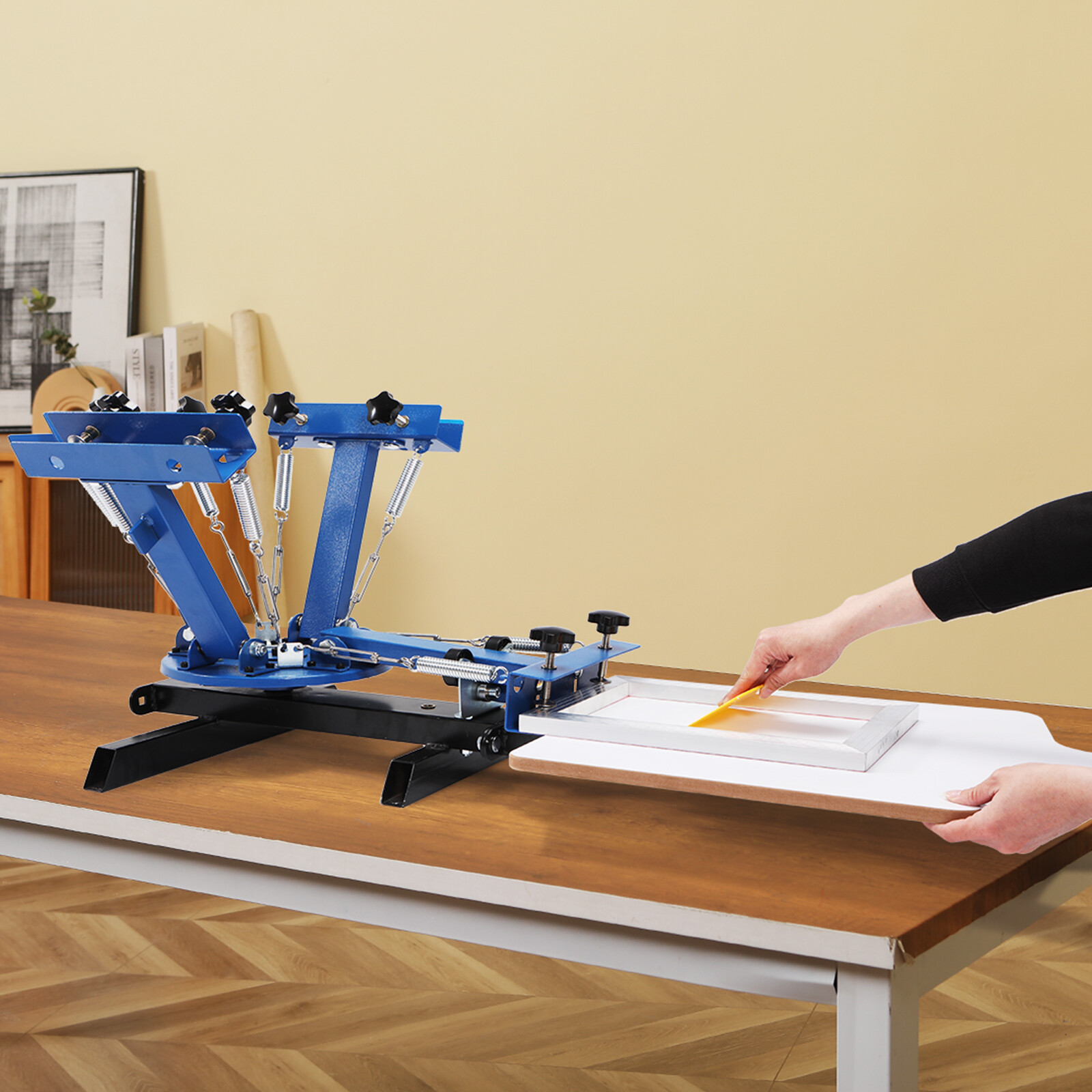 Machine sérigraphie VEVOR en acier renforcé avec plateau bois interchangeable