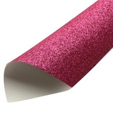 Fine Dark Pink Glitter FAUX LEATHER SHEET 8" X 13" 20X34CM 1054204