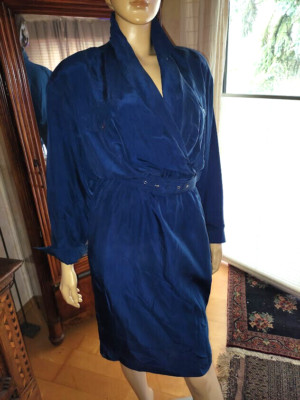 Seidenkleid von together- Gr. 38 dunkelblau