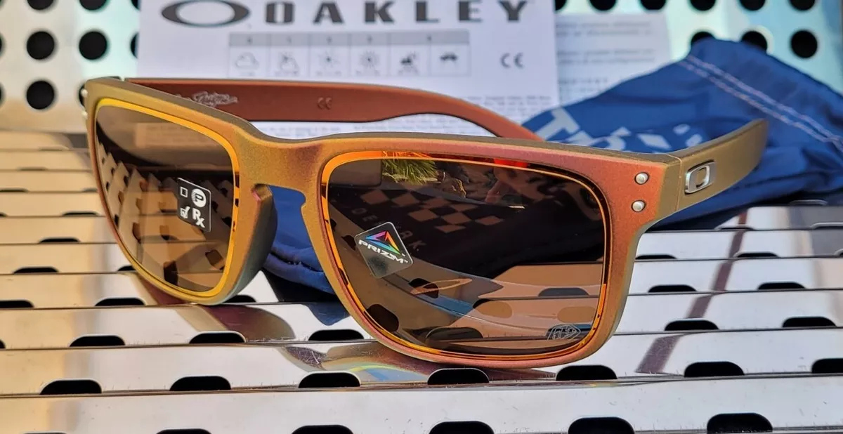 New Oakley HOLBROOK Troy Lee Designs 9102-T555 Sunglasses Red-Gold w/ Prizm  Ruby