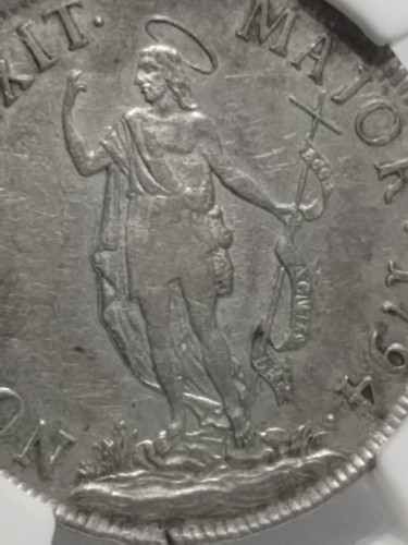 1794 GENOA ITALY ITALIAN STATES 2 LIRA ANTIQUE SILVER COIN AU DETAILS NGC RARE - Picture 10 of 19