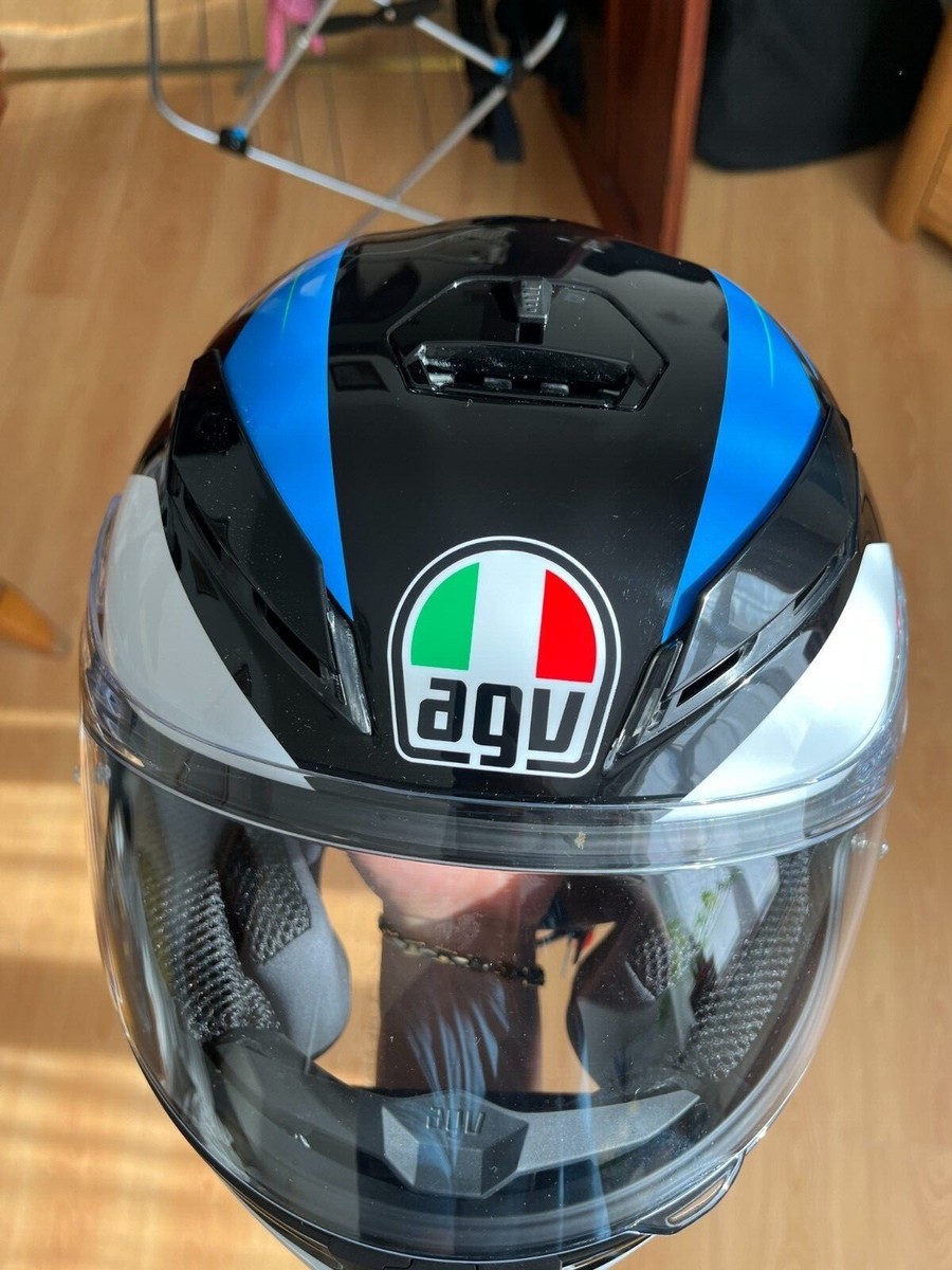 AGV K-5 S Core Black and White Full Race Motorcycle Helmet (Yellow L)