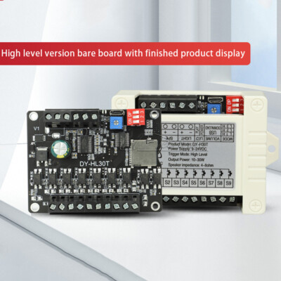 DC9-24V 30W Voice Broadcast Module high/low level Trigger Control Player MP3 TF