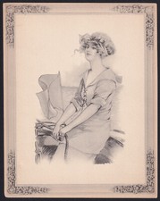 Antique Art Print-1911-Nautical-Woman-Sailor ...