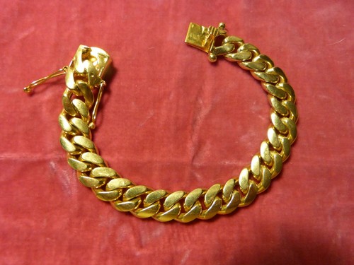 14 K GOLD 8.5 INCH LONG 11 MM FAT CUBAN 