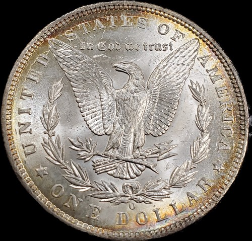 1900 O $1 Morgan Silver Dollar Peripheral Toning Uncirculated MS BU. Die Crack - Picture 2 of 2
