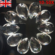 10-50 Pcs Clear Chandelier Glass Crystal Lamp Prisms Hanging Drops Pendants 25MM