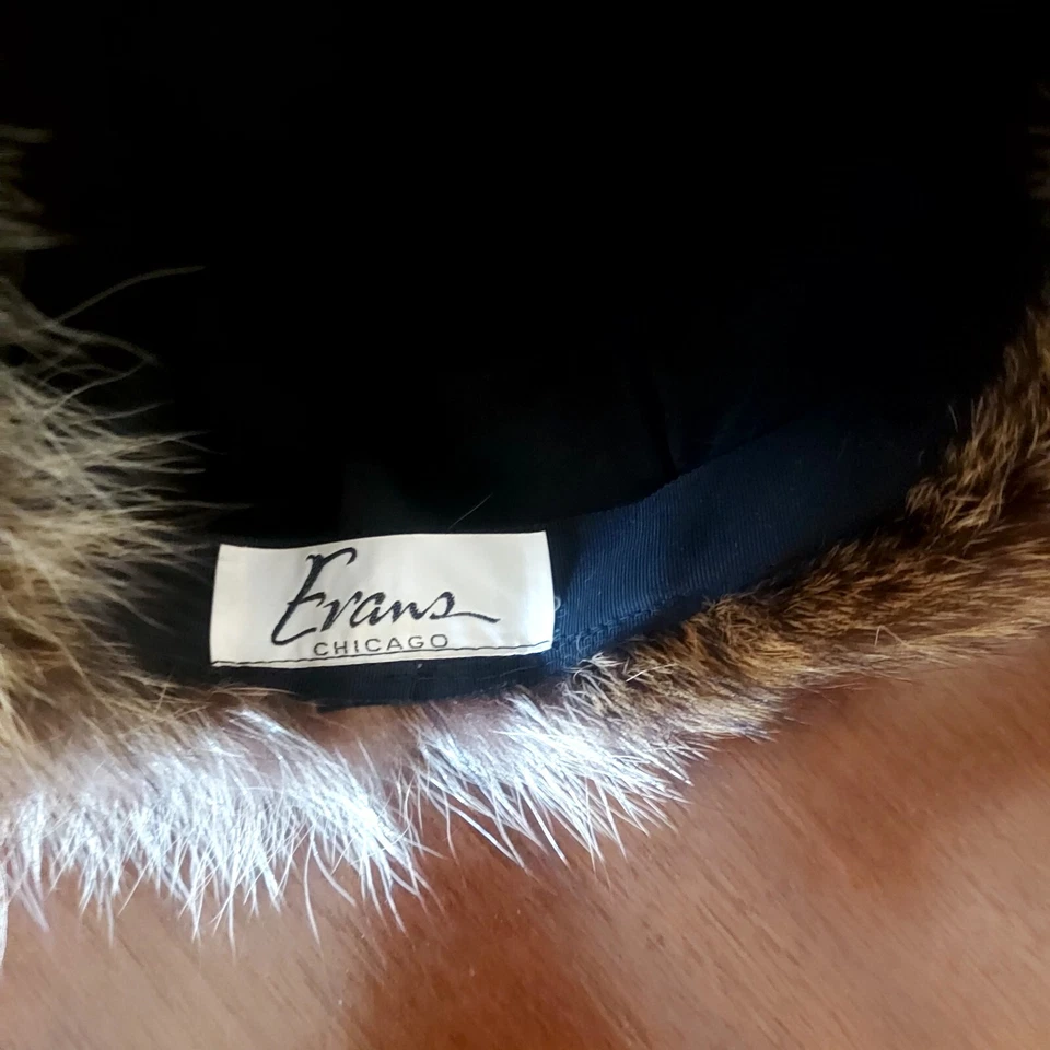 Vtg Finn Raccoon Fur Hat. Russian Style.1980's, EVANS, Chicago. Whole Hat Fur. - Image 4 of 4