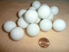 Vintage 20 White Opaque Glass West Virginia Marbles Approximately 15/16" to 1"