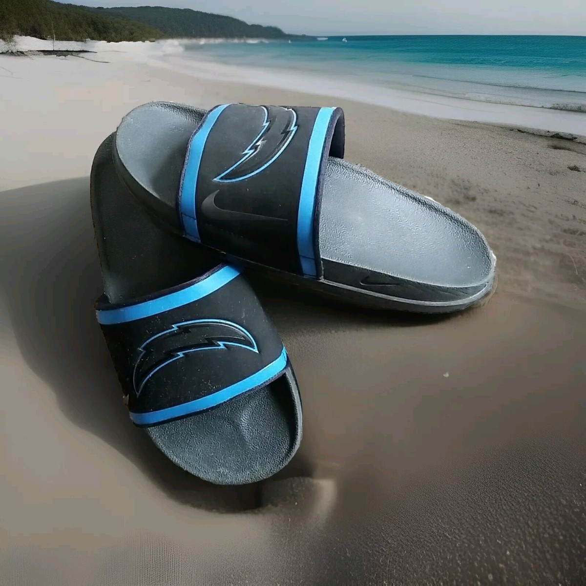NIKE OFFCOURT SLIDE LOS ANGELES CHARGERS SANDALS SIZE 6 