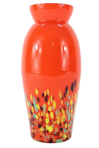 KAMEI GLASS OSAKA JAPAN Vintage ART VASE 8 INCH Orange | eBay
